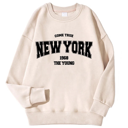 Felpa unisex a maniche lunghe con scollo rotondo e stampa