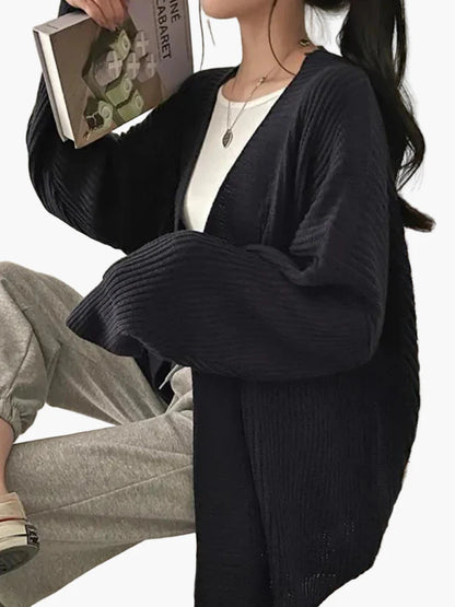 Dame oversized strikke-cardigan for avslappede antrekk og koselige anledninger