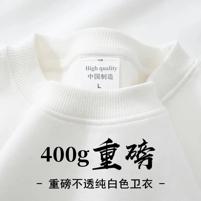 Unisex-sweatshirt med lange ærmer og rund hals, foret basic-overdel