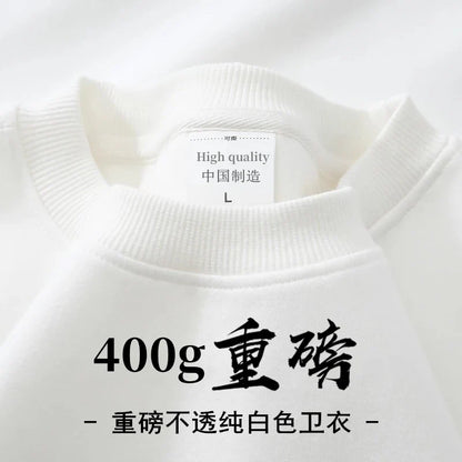 Unisex-sweatshirt med lange ærmer og rund hals, foret basic-overdel