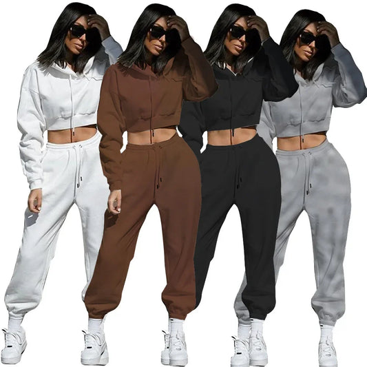 Tuta due pezzi da donna con cappuccio – Look sportivo casual per quotidiano e allenamento