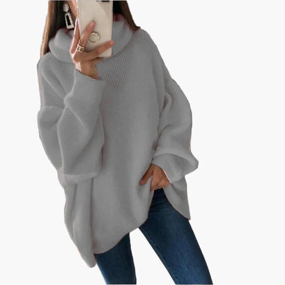 Damski oversize sweter z golfem – swobodny styl na jesień i zimę