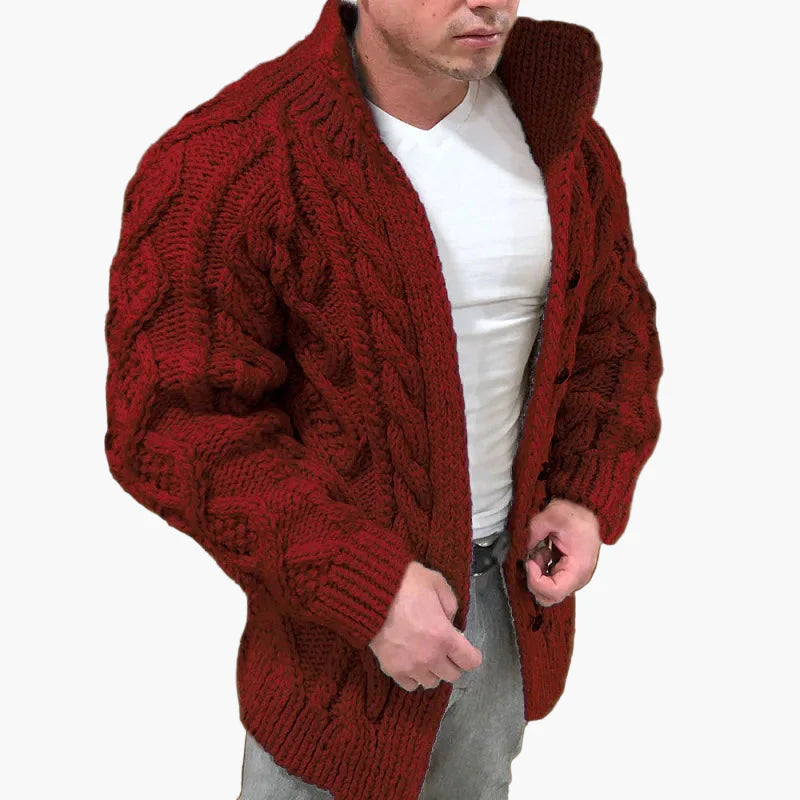 Herren Strickjacke im Zopfmuster – Modischer Freizeit- und Winterlook