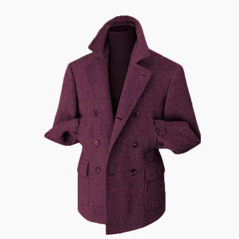 Herren Klassischer Doppelreihiger Blazer im Vintage-Stil – Eleganter Mantel für Business und Freizeit