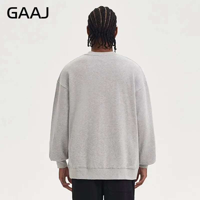 Unisex-sweatshirt med lange ærmer, rund hals, afslappet basic-overdel
