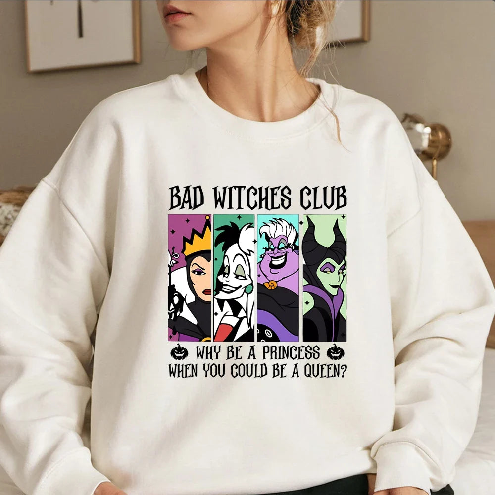 Bad Witches Club Sweatshirt für Damen, bedruckt, Rundhalsausschnitt