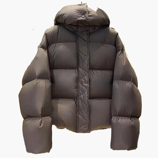 Heren oversized dons-look winterjas met capuchon – modieuze puffer-stijl voor koude dagen