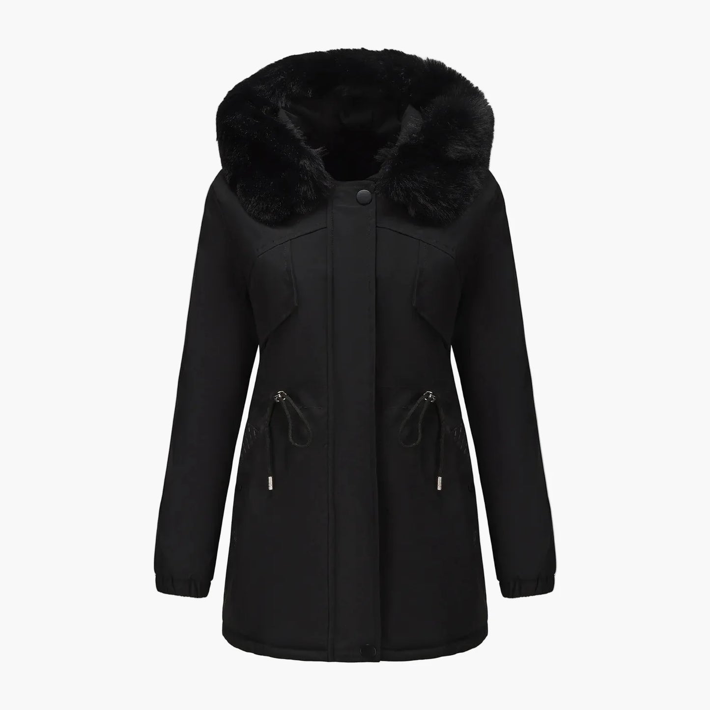 Dames winterjack met capuchon en nepbontkraag – Modieuze parka voor koude dagen