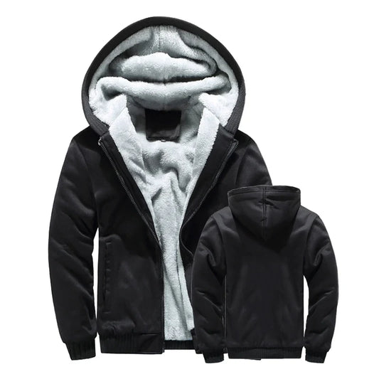 Chaqueta unisex con capucha y cremallera completa, forrada y cálida