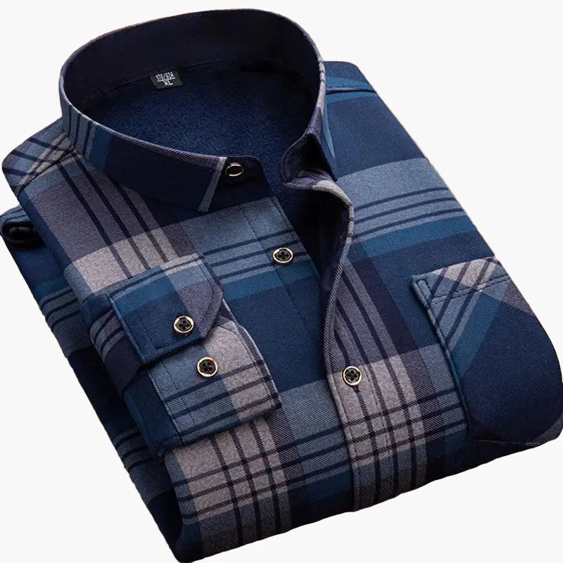 Camicia da uomo casual a quadri, camicia moderna a maniche lunghe per quotidiano e ufficio