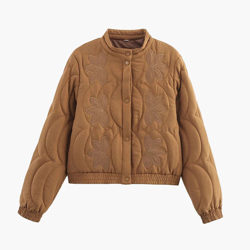 Chaqueta acolchada de mujer con estampado floral – Chaqueta de transición a la moda estilo boho para el día a día y tiempo libre