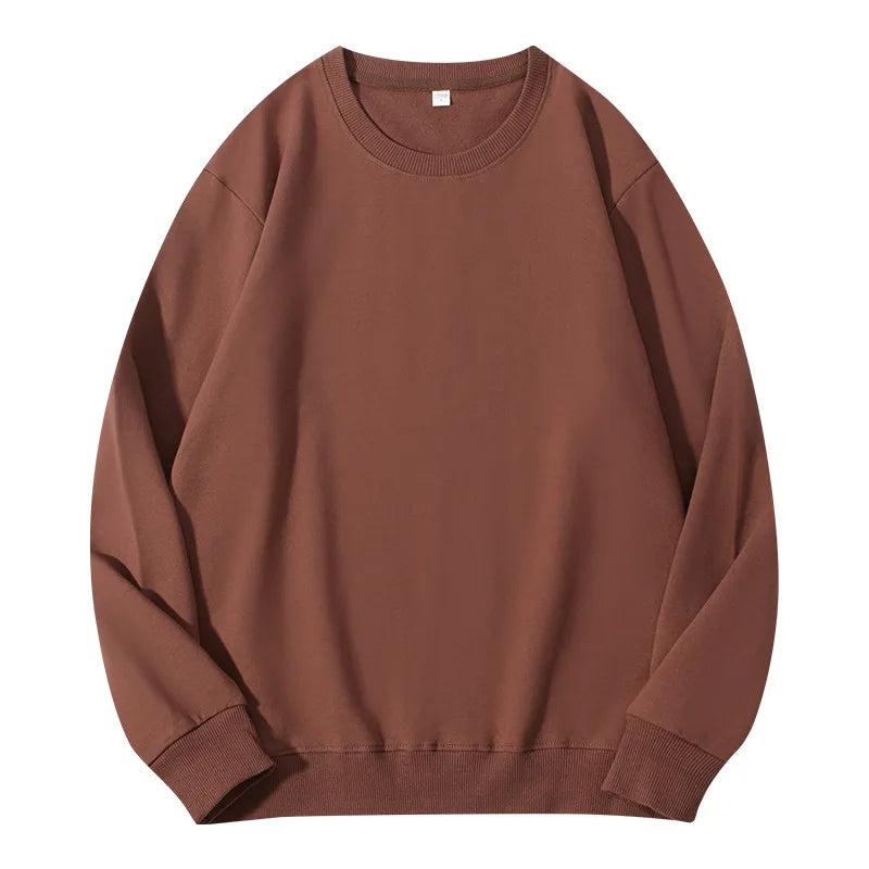 Sudadera unisex de manga larga con cuello redondo, colores lisos