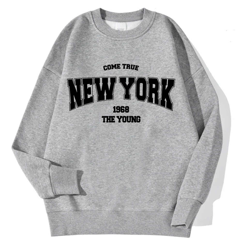 Felpa unisex a maniche lunghe con scollo rotondo e stampa