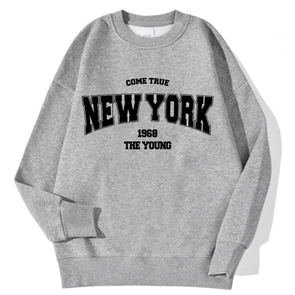 Felpa unisex a maniche lunghe con scollo rotondo e stampa