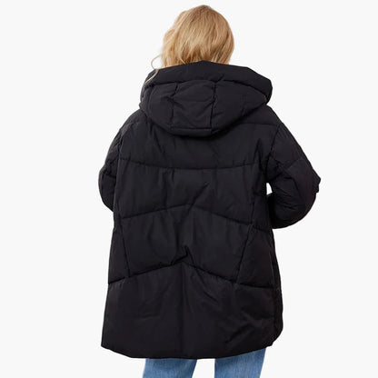 Giacca invernale trapuntata da donna con cappuccio – Look da città alla moda per giornate fredde
