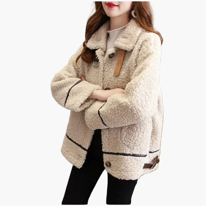 Damen Teddyfell Übergangsjacke – Modischer Freizeit-Look für Herbst & Winter