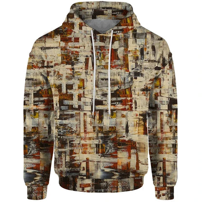 Sudadera con capucha y estampado de patchwork - Jersey estampado