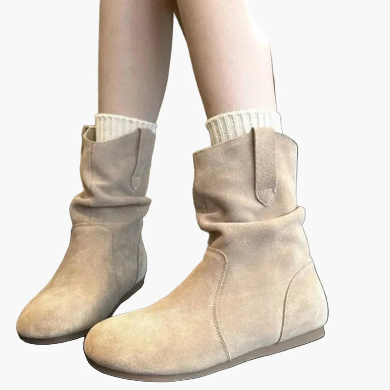 Stivaletti da donna per tempo libero, stivali a calzata facile, look vintage, comfort
