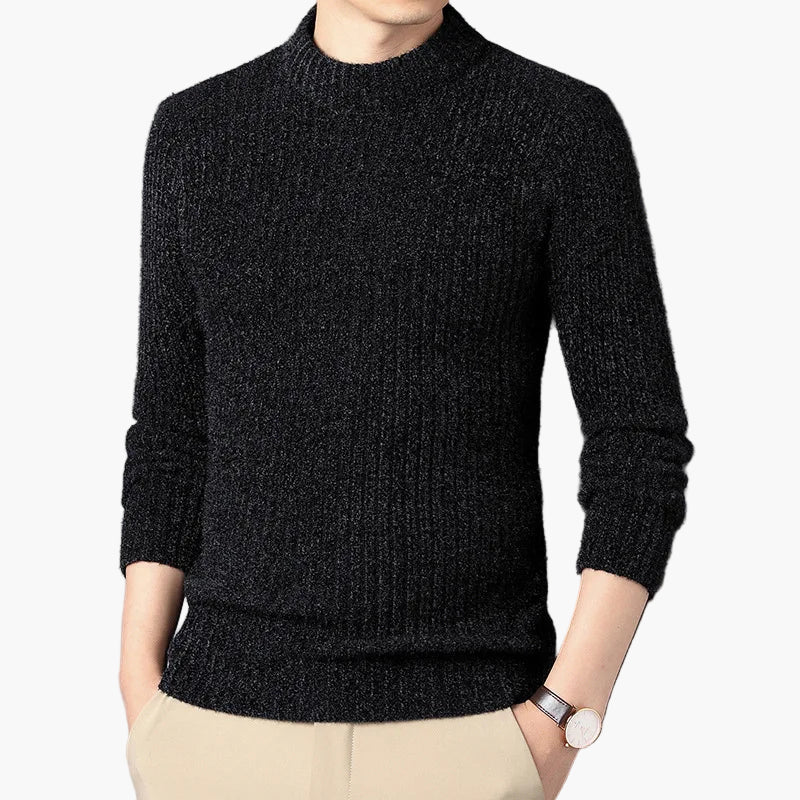 Herren Strickpullover Modern Gerippt Schlanker Schnitt Freizeit Business