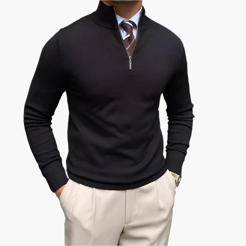 Herre halv-zip trøje – Klassisk business- og fritidslook, elegant og alsidig