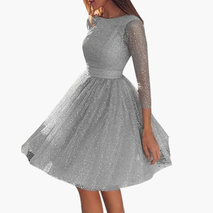 Vestido de noche y fiesta para mujer con lentejuelas y mangas 3/4 – Vestido de cóctel elegante para ocasiones festivas
