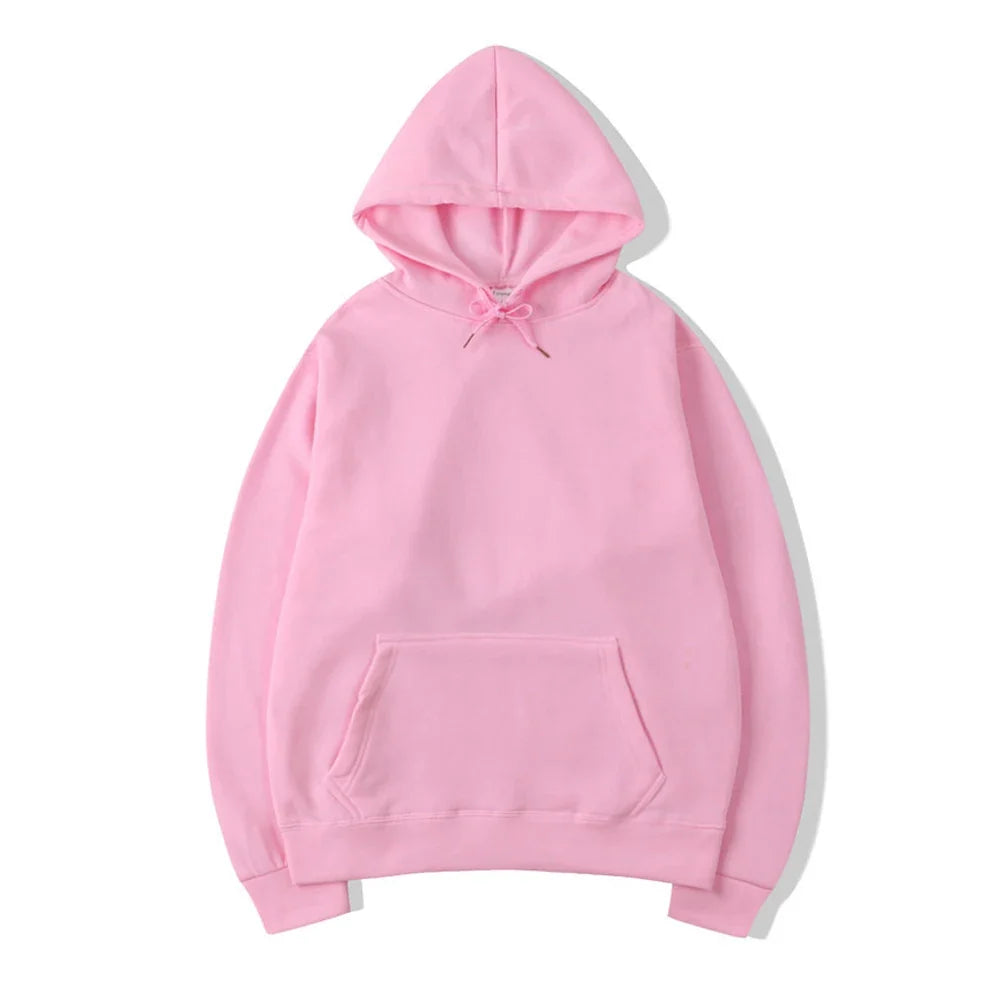 Unisex basic-hettegenser med kengurulomme og snøring