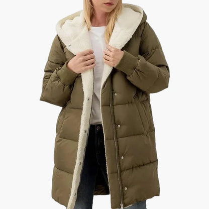 Cappotto trapuntato invernale da donna con cappuccio, giacca imbottita lunga, per tutti i giorni e tempo libero
