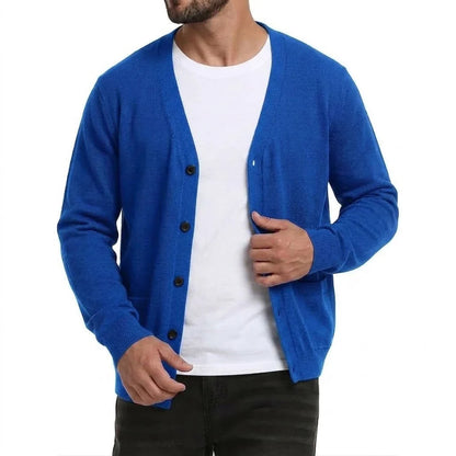 Cardigan da uomo con scollo a V e abbottonatura