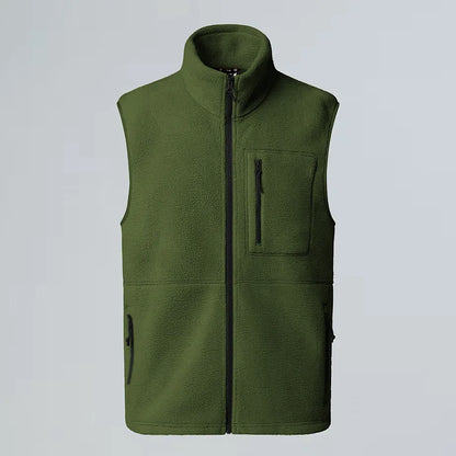 Gilet polaire à col montant avec fermeture éclair et poches