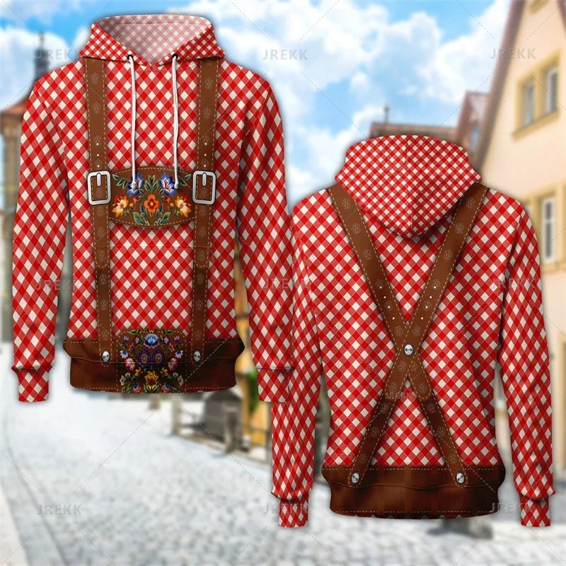 Sweat à capuche au design traditionnel avec imprimé de bretelles et de motifs