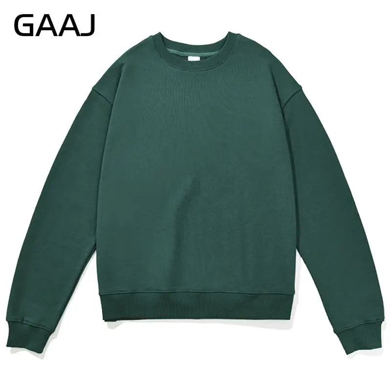 Unisex-sweatshirt med lange ærmer, rund hals, afslappet basic-overdel