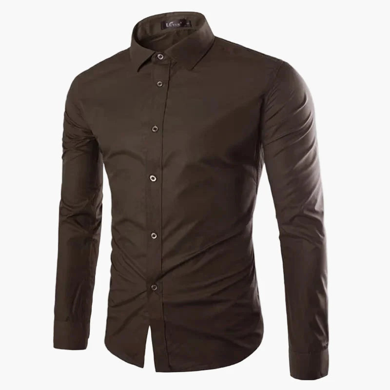 Męska koszula biznesowo-casualowa – Elegancka koszula z długim rękawem, slim fit, uniwersalna do biura i na co dzień