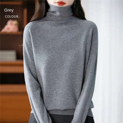 Dolcevita da donna a maniche lunghe, in maglia fine, modello basic