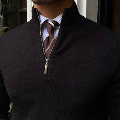 Herre halv-zip trøje – Klassisk business- og fritidslook, elegant og alsidig