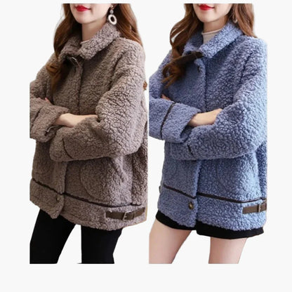 Damen Teddyfell Übergangsjacke – Modischer Freizeit-Look für Herbst & Winter