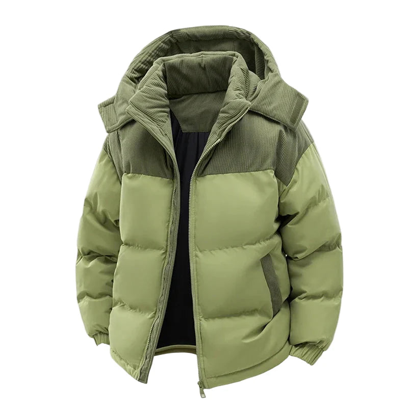 Chaqueta de invierno acolchada para hombre con capucha – Estilo urbano outdoor para días fríos