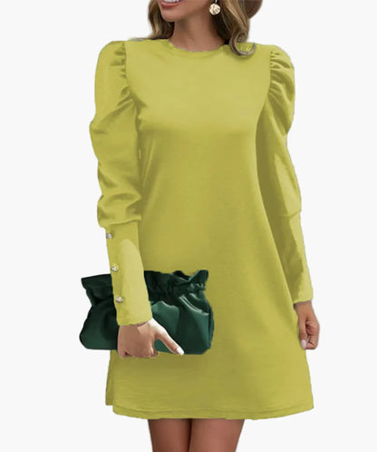 Abito da donna con maniche a sbuffo e look elegante – Perfetto per tutti i giorni e occasioni speciali