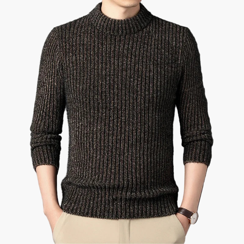 Herren Strickpullover Modern Gerippt Schlanker Schnitt Freizeit Business