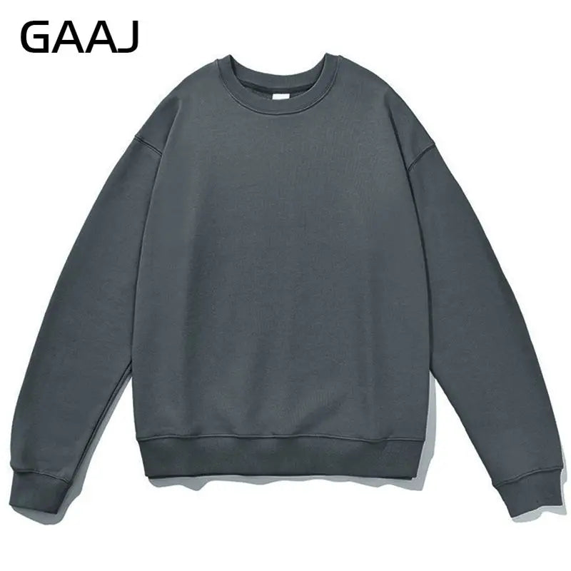 Unisex-sweatshirt med lange ærmer, rund hals, afslappet basic-overdel