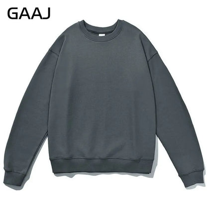 Unisex-sweatshirt med lange ærmer, rund hals, afslappet basic-overdel