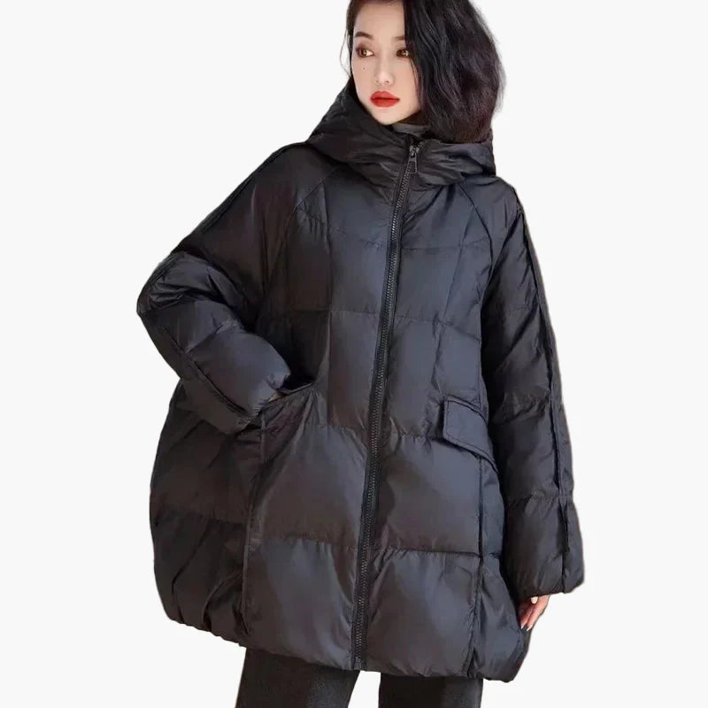 Damen Oversize Steppjacke mit Kapuze – Modische Winterjacke für Alltag & Freizeit
