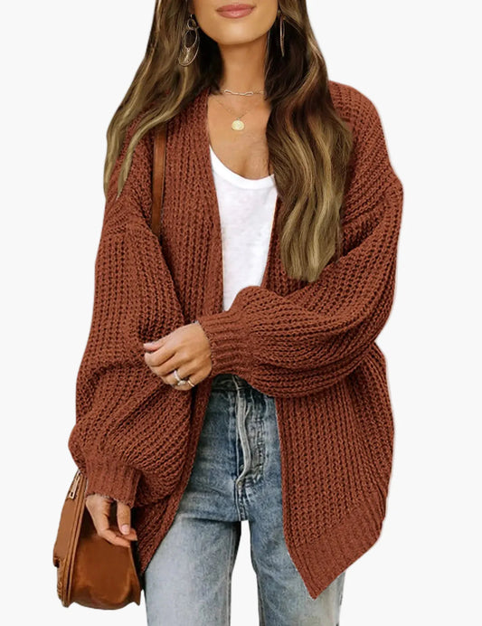 Damstickad cardigan i avslappnad oversize-stil – Perfekt för vardag och fritid