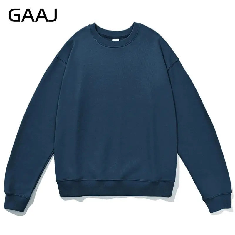 Unisex-sweatshirt med lange ærmer, rund hals, afslappet basic-overdel