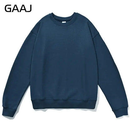 Unisex-sweatshirt med lange ærmer, rund hals, afslappet basic-overdel