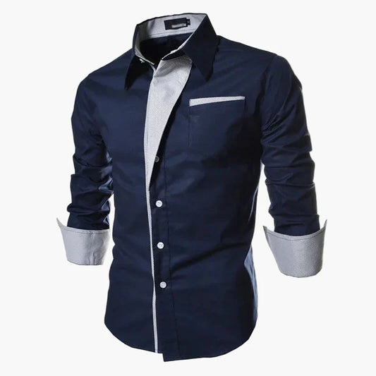 Heren business vrijetijds overhemd slim fit modern langarmshirt – Elegante stijl voor kantoor en dagelijks gebruik