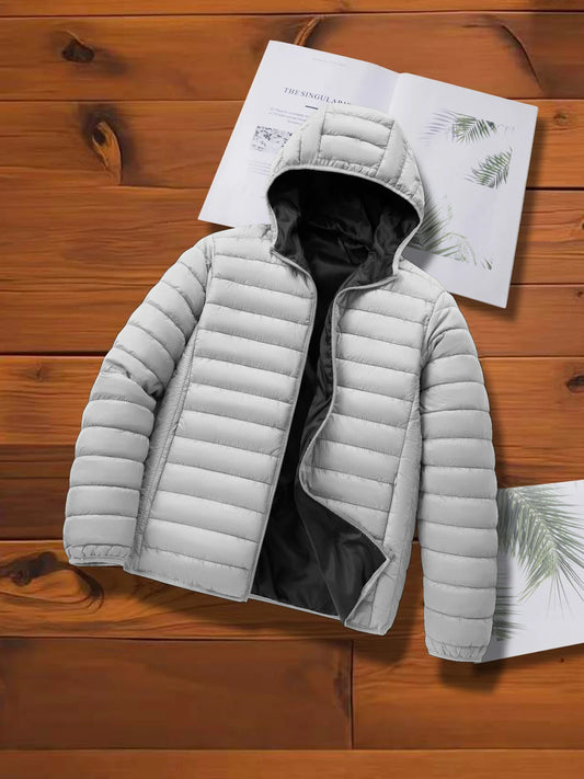 Gesteppte Kapuzenjacke leichtes Steppdesign mit Reißverschluss Unisex