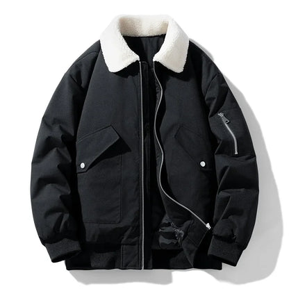 Herren Winter Bomberjacke mit Teddykragen – Modischer Freizeit- und Alltagsbegleiter