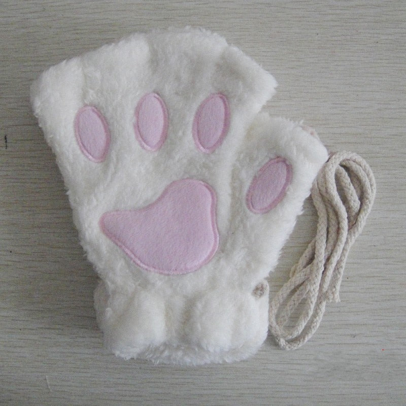 Kitty | Vingerloze handschoenen met pootafdruk