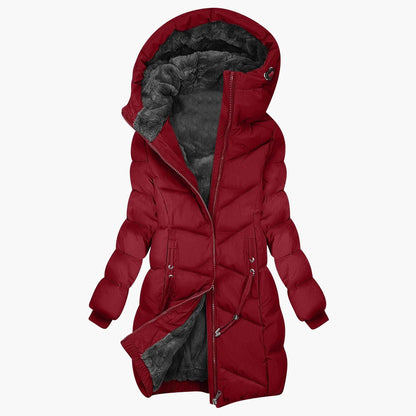 Manteau matelassé d'hiver pour femme avec capuche – Élégant manteau long pour les jours froids