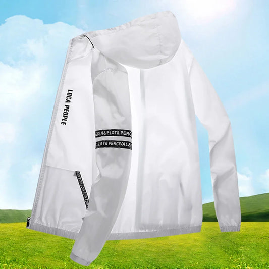 Let unisex-hættetrøje windbreaker til sommer og sport med lynlås
